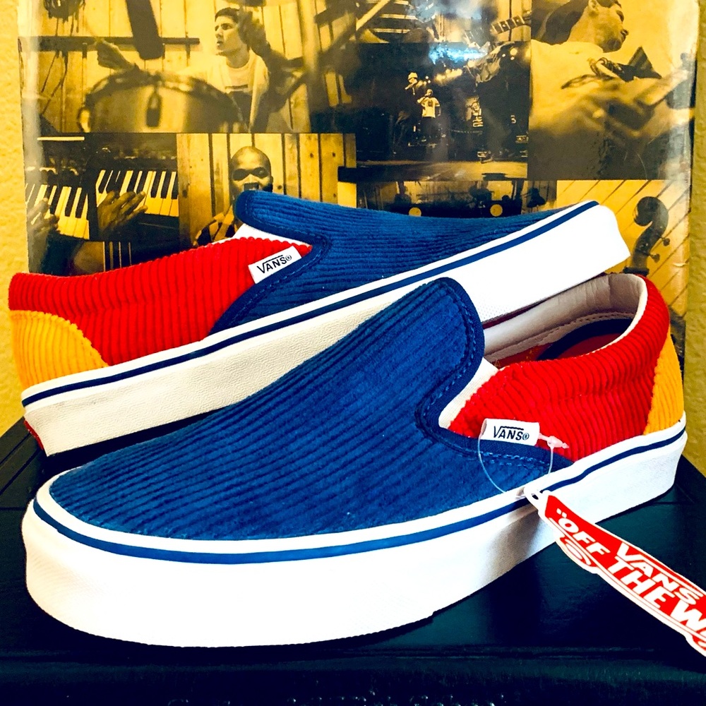 Vans Multi-Color Corduroy Unisex Slip-On  Size 8.5